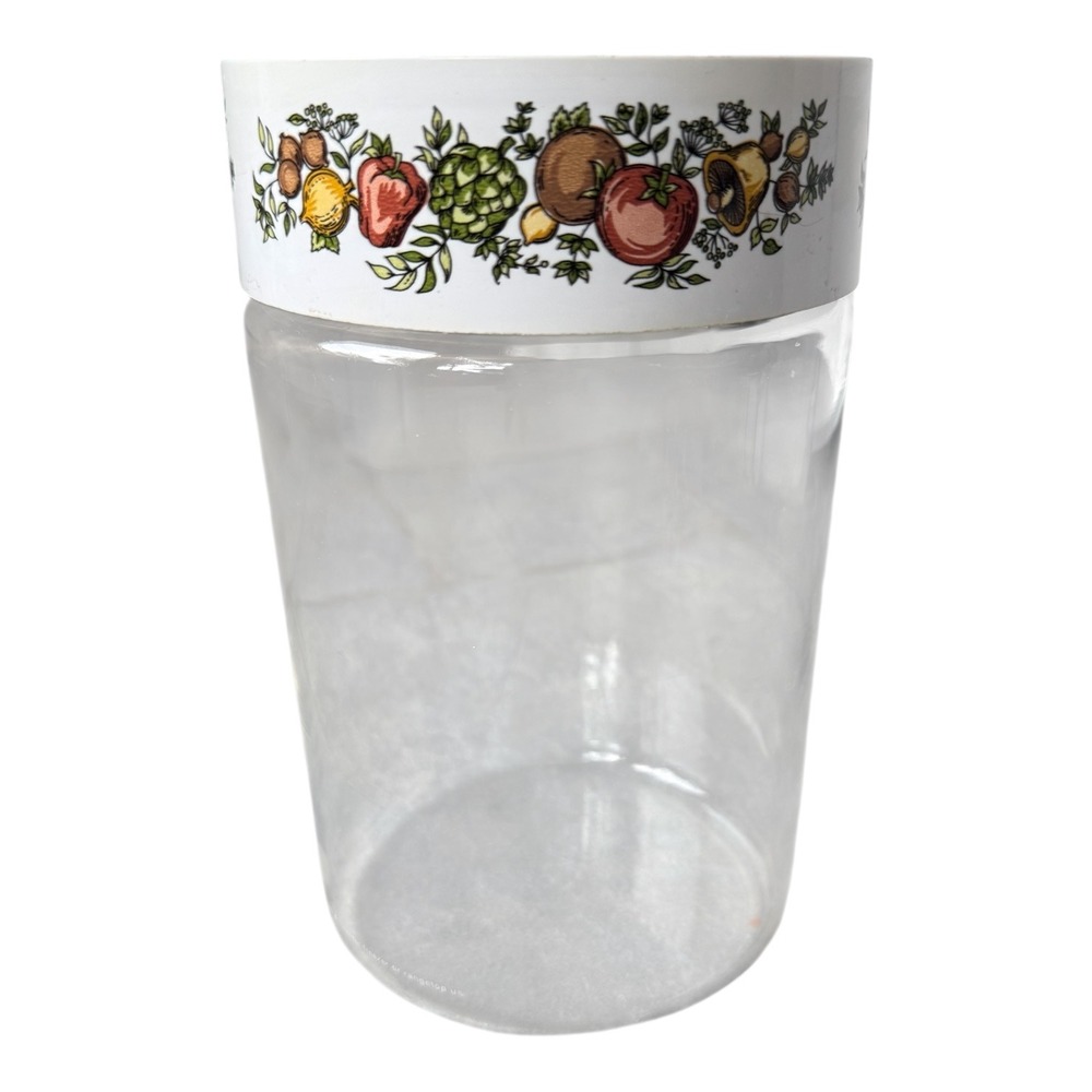 Vintage Pyrex 2 Qt Spice of Life Canister Jar Corning Ware Veggie Lid‎ 1970s 80s